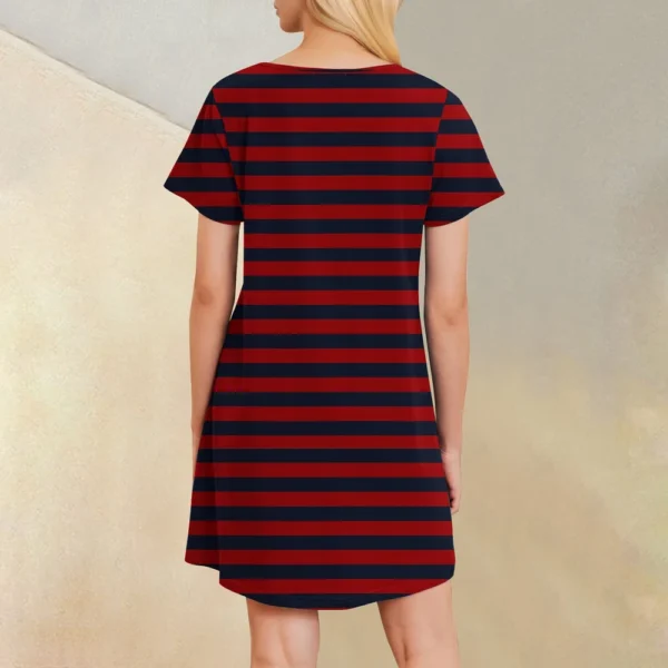 Womens Summer Dresses Short Sleeve Linen Casual T-Shirt Dresses Swing Beach - Image 11