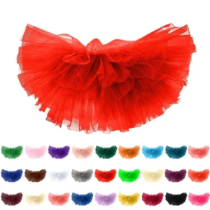 Women's Fashion Solid Color Half Skirt Party Ballet Puff Skirt Mesh Skirt
