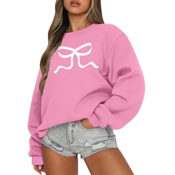 Women's Colorblock Sweatshirt Long Sleeve Round Neck Casual Comfortable Loose - Image 8