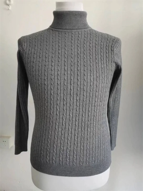 Men's Winter Solid Color Striped Casual Tops Long Sleeve Round Neck Sweatshirt - Image 11