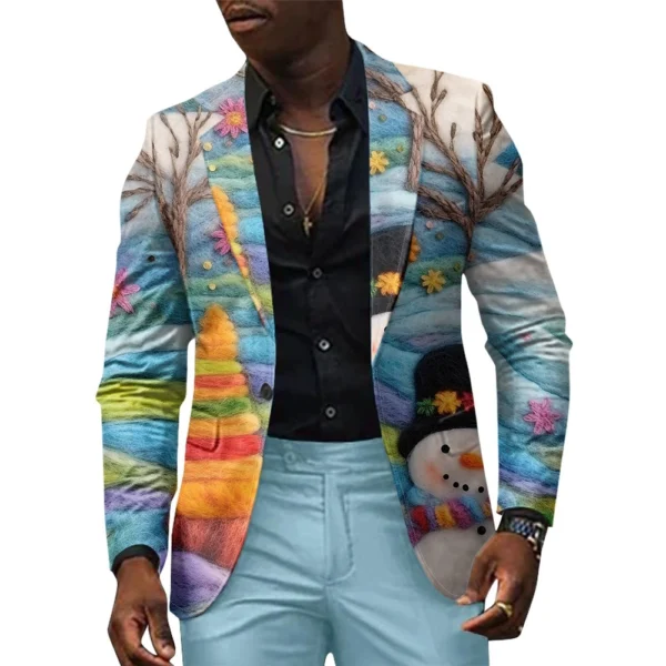 Unisex Winter Christmas Prints Suit Jackets Unisex Casual Fashion Button Jackets - Image 13