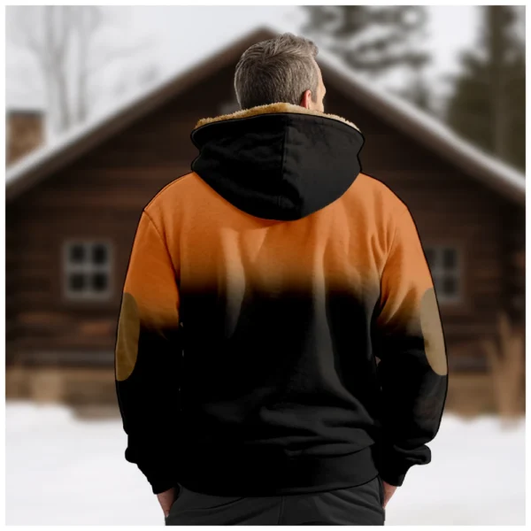 Men's Winter Print Jacket Men's Casual Trend Zipper Hooded Jacket - Image 11