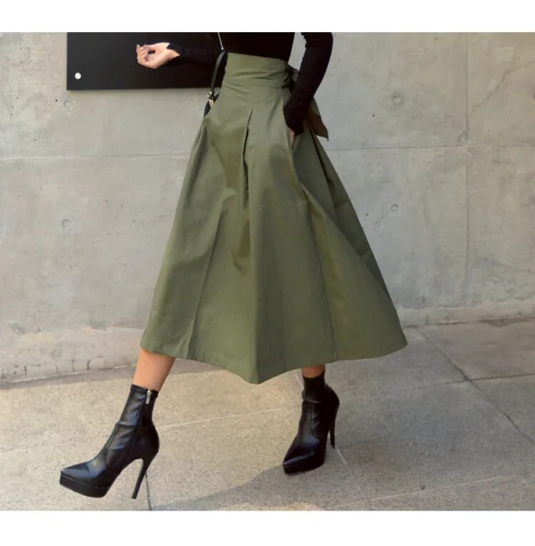 Bow hem skirt slim waist long skirt - Image 9