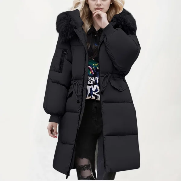 Women's Solid Color Down Cotton Jacket Medium-length Bread Clothing Large - Image 13