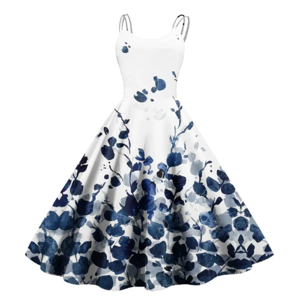 Women's Christmas Fashion Strapless Punk Printed Gothic Cocktail Dress Sexy - Image 6