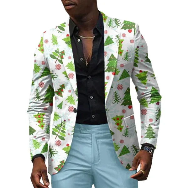 Unisex Winter Christmas Prints Suit Jackets Unisex Casual Fashion Button Jackets - Image 31