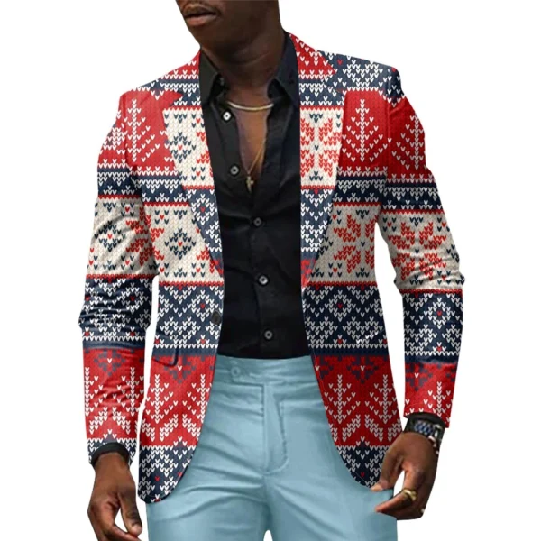 Unisex Winter Christmas Prints Suit Jackets Unisex Casual Fashion Button Jackets - Image 28