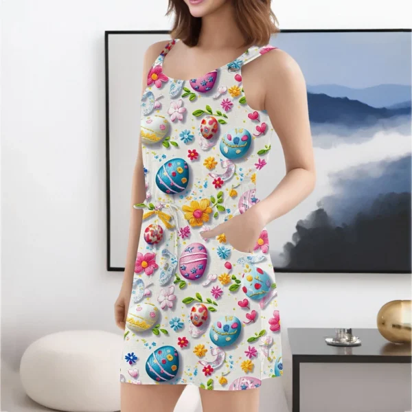 Women's Fashion Easter Casual Summer Loose Dresses Printed Sundresses Dress - Image 12