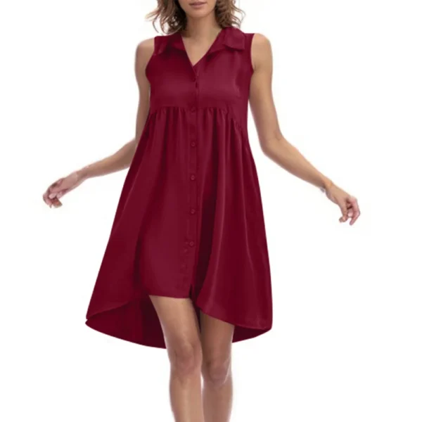 Women's Dresses Sleeveless Front Short Back Length Casual Dresses - Image 3