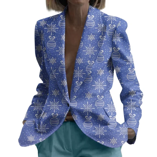 Unisex Winter Christmas Prints Suit Jackets Unisex Casual Fashion Button Jackets - Image 11