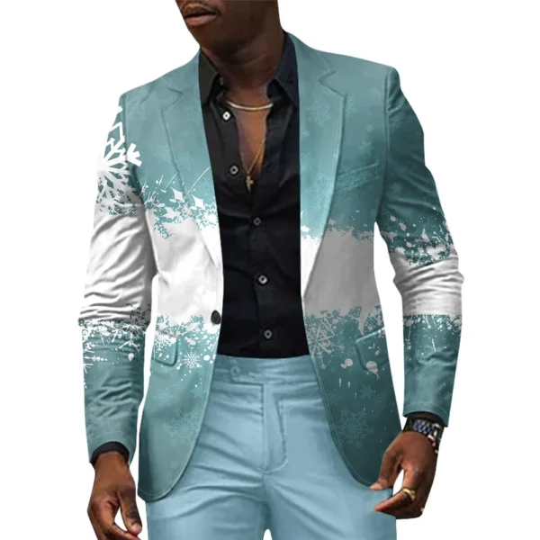 Unisex Winter Christmas Prints Suit Jackets Unisex Casual Fashion Button Jackets - Image 25