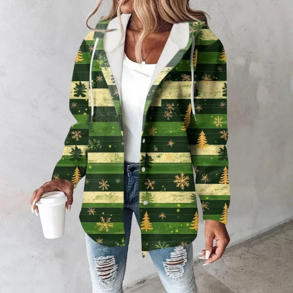 Women's Coat Casual And Fashionable Composite Thick And Warm Printed Hooded - Image 22