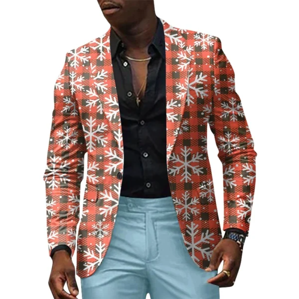 Unisex Winter Christmas Prints Suit Jackets Unisex Casual Fashion Button Jackets - Image 28