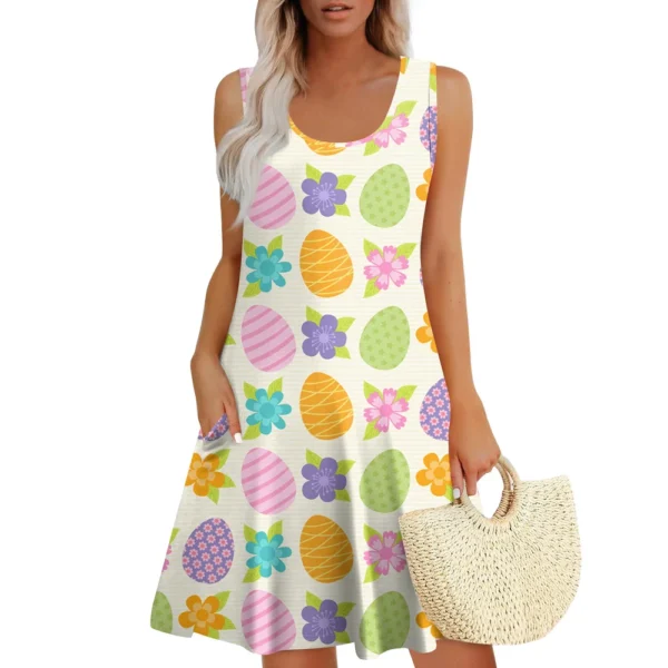 Women's Easter Summer Printed Casual Loose Sundresses Fashion Dresses Dress - Image 6