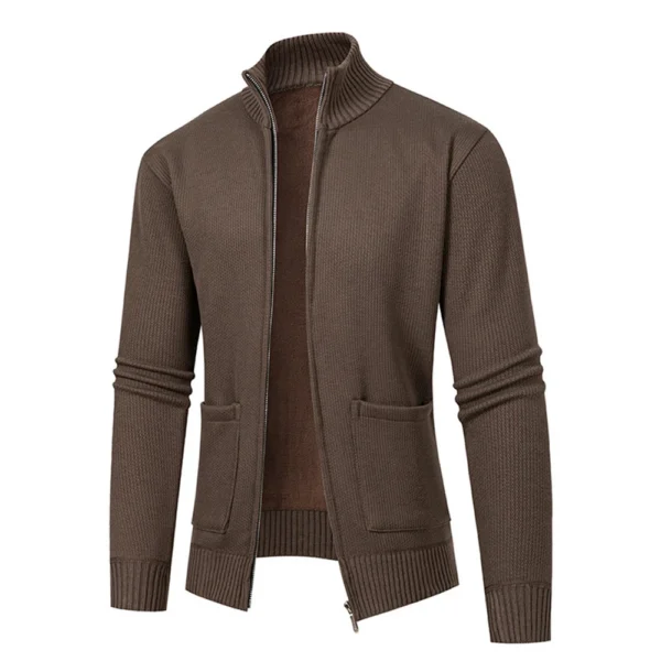 Men's Cashmere Fall And Winter Knit Cardigan Middle-aged Casual Warm Solid - Image 17