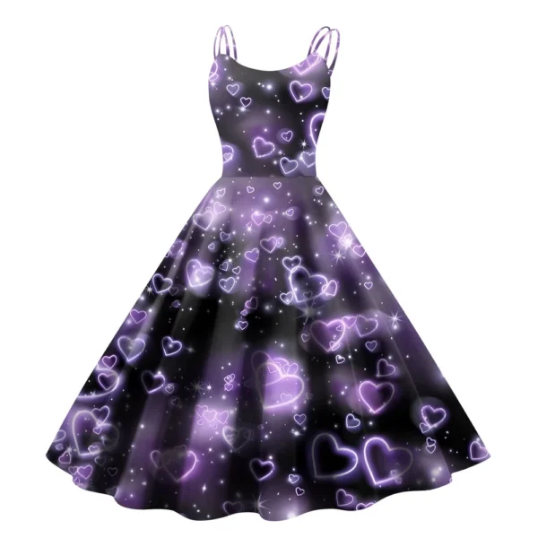 Christmas Ladies Casual Fashion Flower Print Sexy Off Shoulder Punk Retro Skirt - Image 23