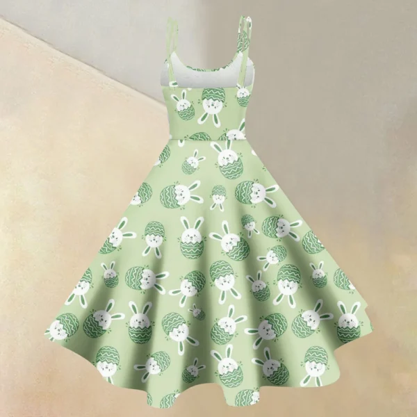 Women's  Casual Fashion Flower Print Sexy Off Shoulder Punk Retro Skirt - Image 9