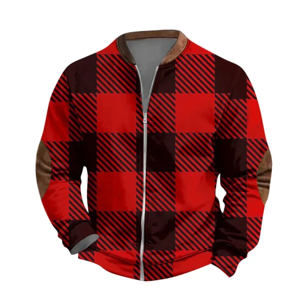 Men'S Retro Casual Sportswear With Open Zipper Sweatshirt Jacket - Image 2