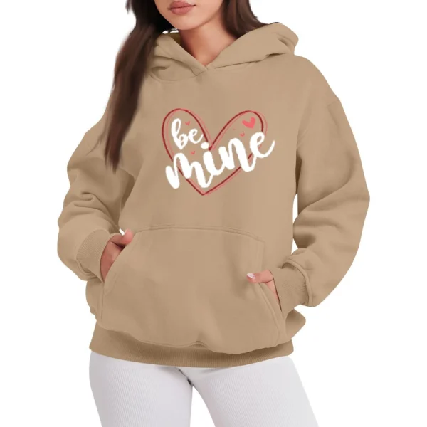 BE MIME Women's Fashion Casual Pullover Hoodie Valentine's Day Printed - Image 22