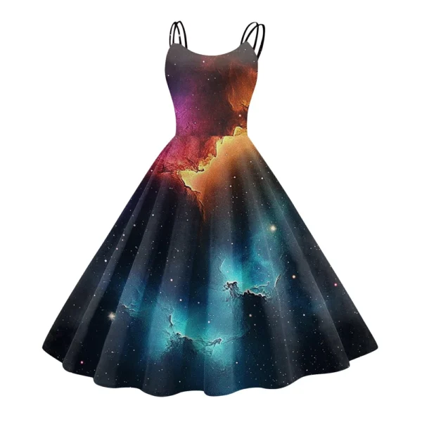 Women's Fashion  Printed Sexy Strapless Gothic Cocktail Dress Punk, Vintage - Image 14