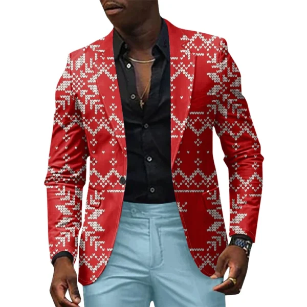 Unisex Winter Christmas Prints Suit Jackets Unisex Casual Fashion Button Jackets - Image 22