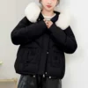 Winter Thickened Cotton-padded Jacket For Age Reduction, Largecollar, Hooded - Image 10