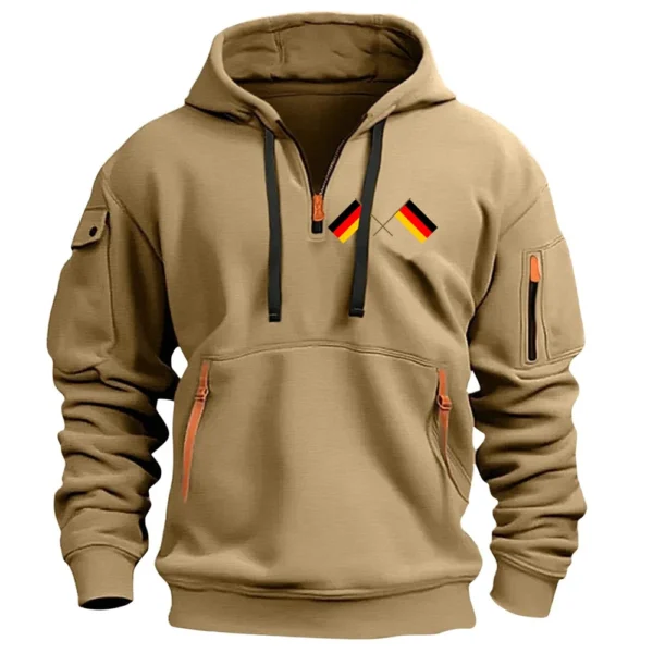 Men's Printed Sweatshirt Hoodie Zipper Arm Pocket Cardigan Men's Sports Large - Image 23