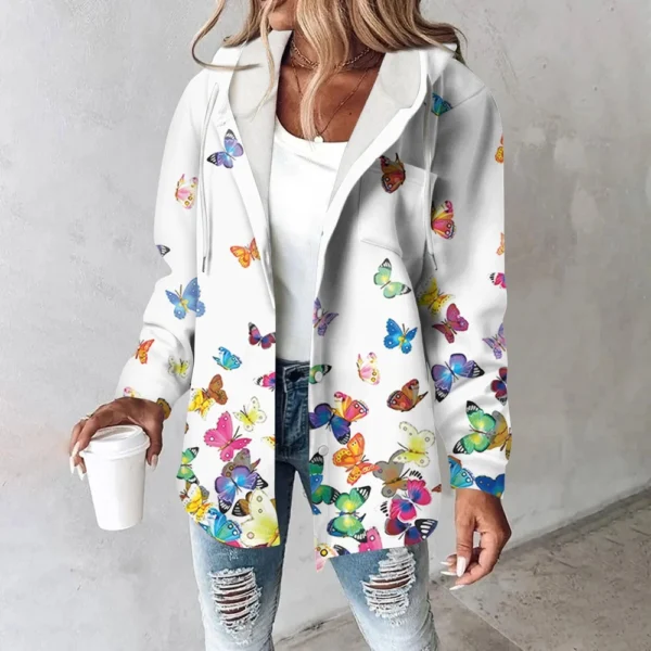 Women's Coat Casual And Fashionable Composite Thick And Warm Printed Hooded - Image 40