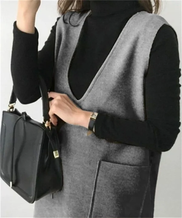 Vest women solid color loose dress women - Image 23
