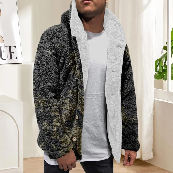 Men'S Winter Zipper Hooded Fleece Sweatshirt With Patch Pocket Casual Jacket - Image 13