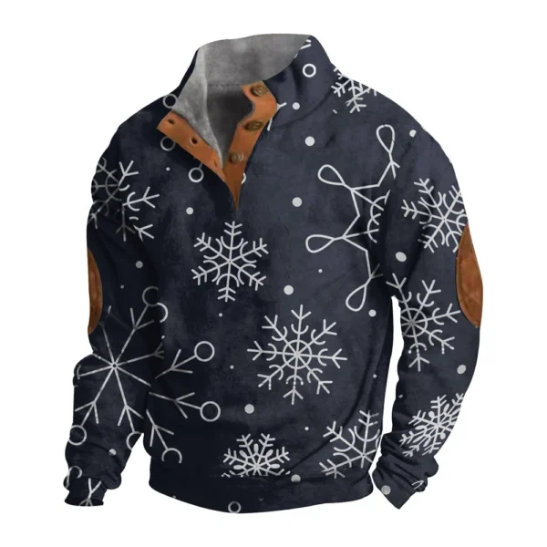 Men's Buttoned Sweatshirt With European And American Autumn/winter Printed Long - Image 23