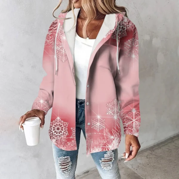 Women's Coat Casual And Fashionable Composite Thick And Warm Printed Hooded - Image 34