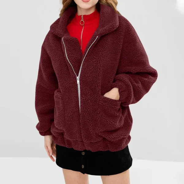 Fashion Women High Collar Solid Casual Sleeve Pullover Blouse Long Sleeve - Image 25