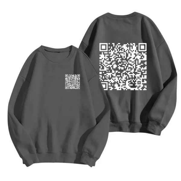 Men's Women's Casual Fashion The Same Hoodie Two-dimensional Code Print Hoodie - Image 11