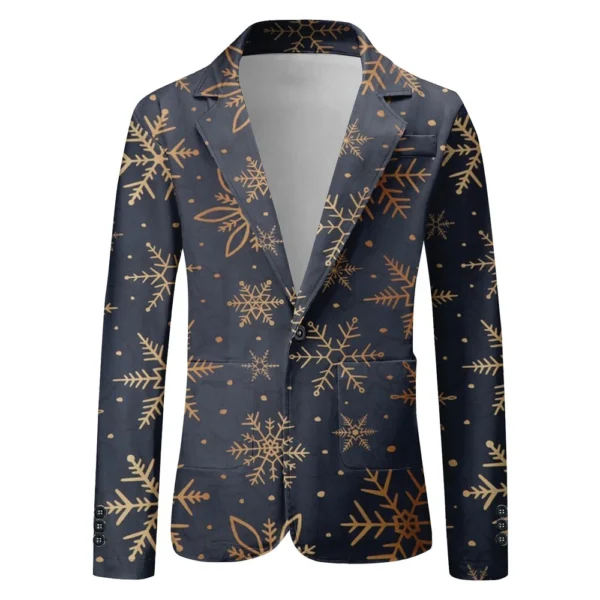 Unisex Winter Christmas Prints Suit Jackets Unisex Casual Fashion Button Jackets - Image 5