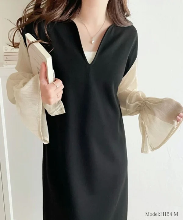 Loose splicing dress long dress - Image 5