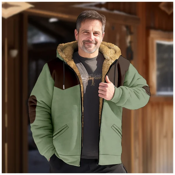 Men's Winter Print Jacket Men's Casual Trend Zipper Hooded Jacket - Image 19