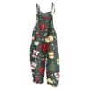 Women's Shoulder Strap Vintage Loose Print Casual Jumpsuit Christmas - Image 8