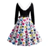 Women's Fashion Round Neck Casual Slim  Printed Long Sleeve Dresses - Image 11