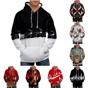 Men's Loose Printed Hooded Sweatshirt Men's Casual Fashion Sports Sweatshirt