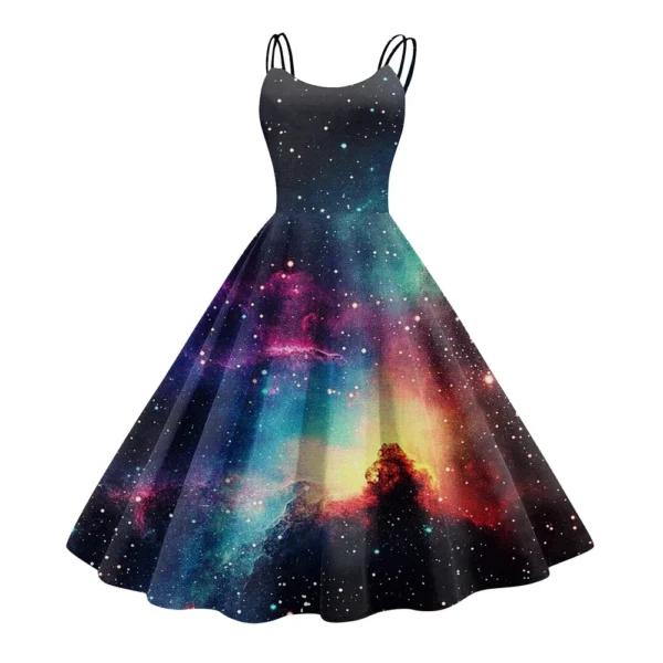 Women's Fashion  Printed Sexy Strapless Gothic Cocktail Dress Punk, Vintage - Image 26