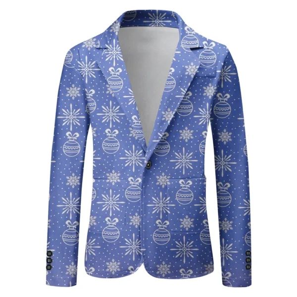Unisex Winter Christmas Prints Suit Jackets Unisex Casual Fashion Button Jackets - Image 5