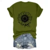 Women's Daily Short Sleeved Fashion Casual Printed Loose Round Neck T-Shirt - Image 16