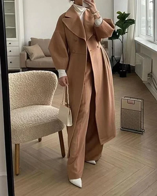 Women's lapel woolen jacket - Image 19