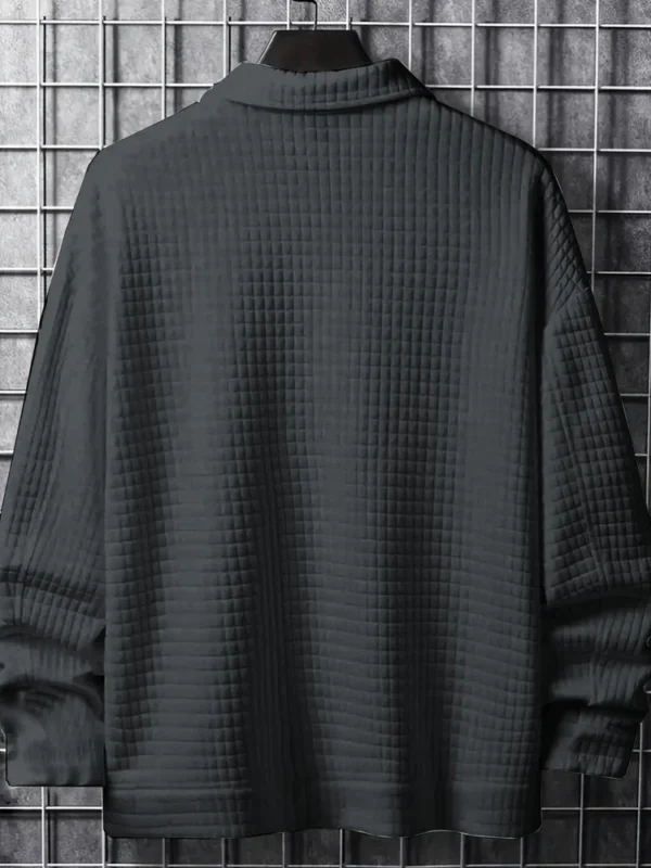Men's casual jacquard loose coat shirt - Image 11