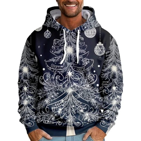 Men's Loose Printed Hooded Sweatshirt Men's Casual Fashion Sports Sweatshirt - Image 19