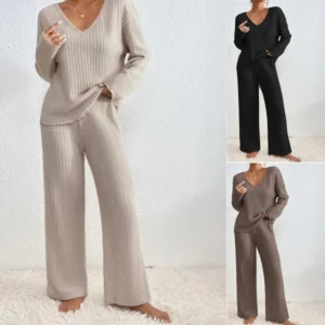 Long Sleeve Suit V-Neck Loose Casual Suit Women