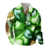 Knit Printed 3 Button - Corduroy Men's Standing Collar Pocket Sweatshirt - Image 20