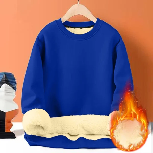Men's Long Sleeve Fleece Casual Fuzzy Crewneck Pullover Warm Winter Sweatshirts - Image 26