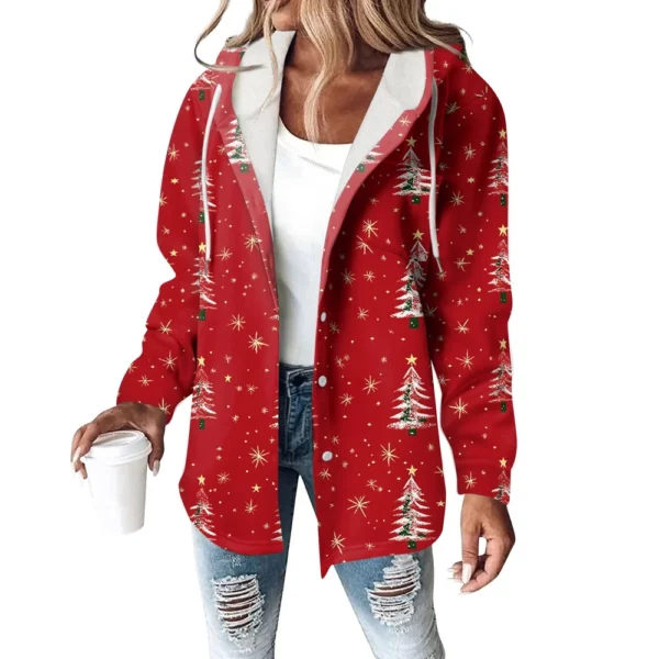Women's Coat Casual And Fashionable Composite Thick And Warm Printed Hooded - Image 2